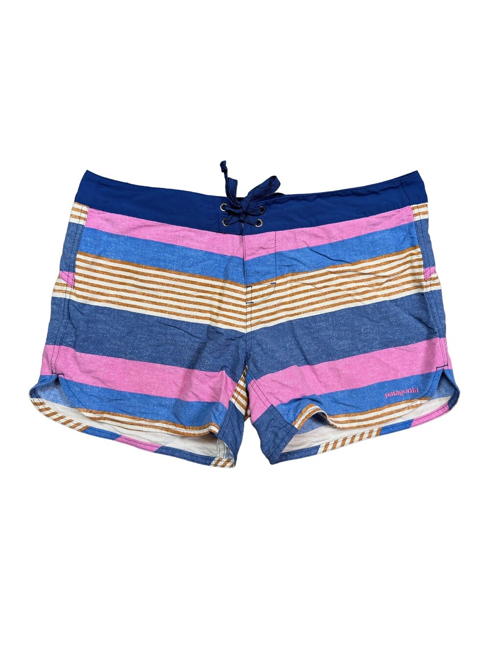 Patagonia Wavefarer Boardshorts Womens 10 Blue Pink Stripe Swim Shorts Gorpcore